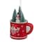 4.25" Christmas Trees & Snowman in a Cup Glass Ornament